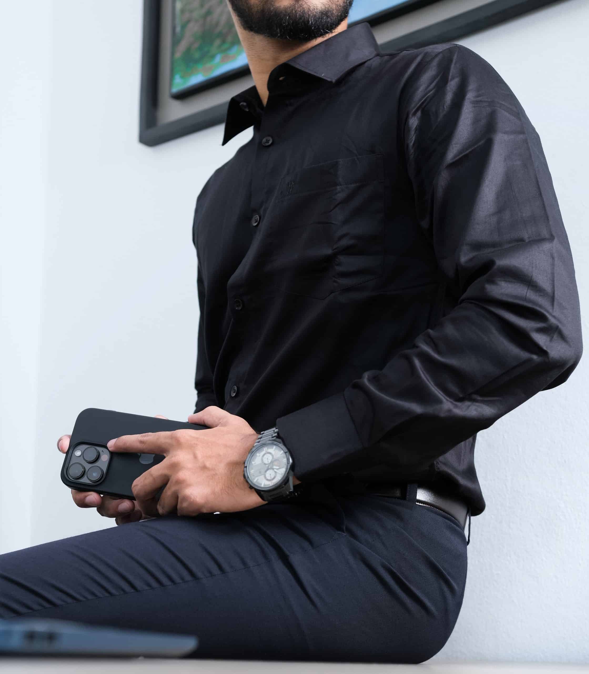 MidnightBlack Formal Shirt - Image 3