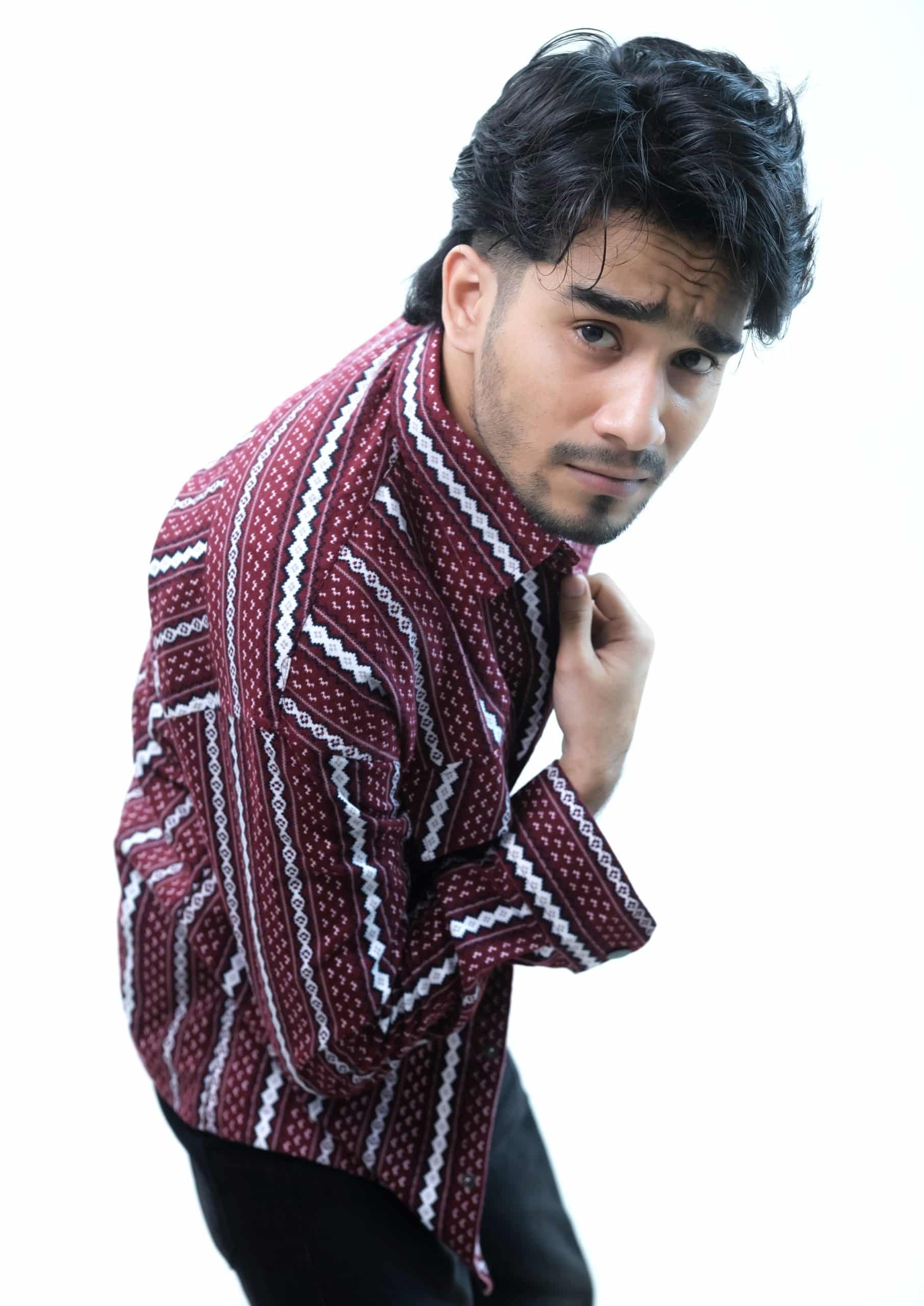 Woolen Over-Shirt(Maroon) - Image 5