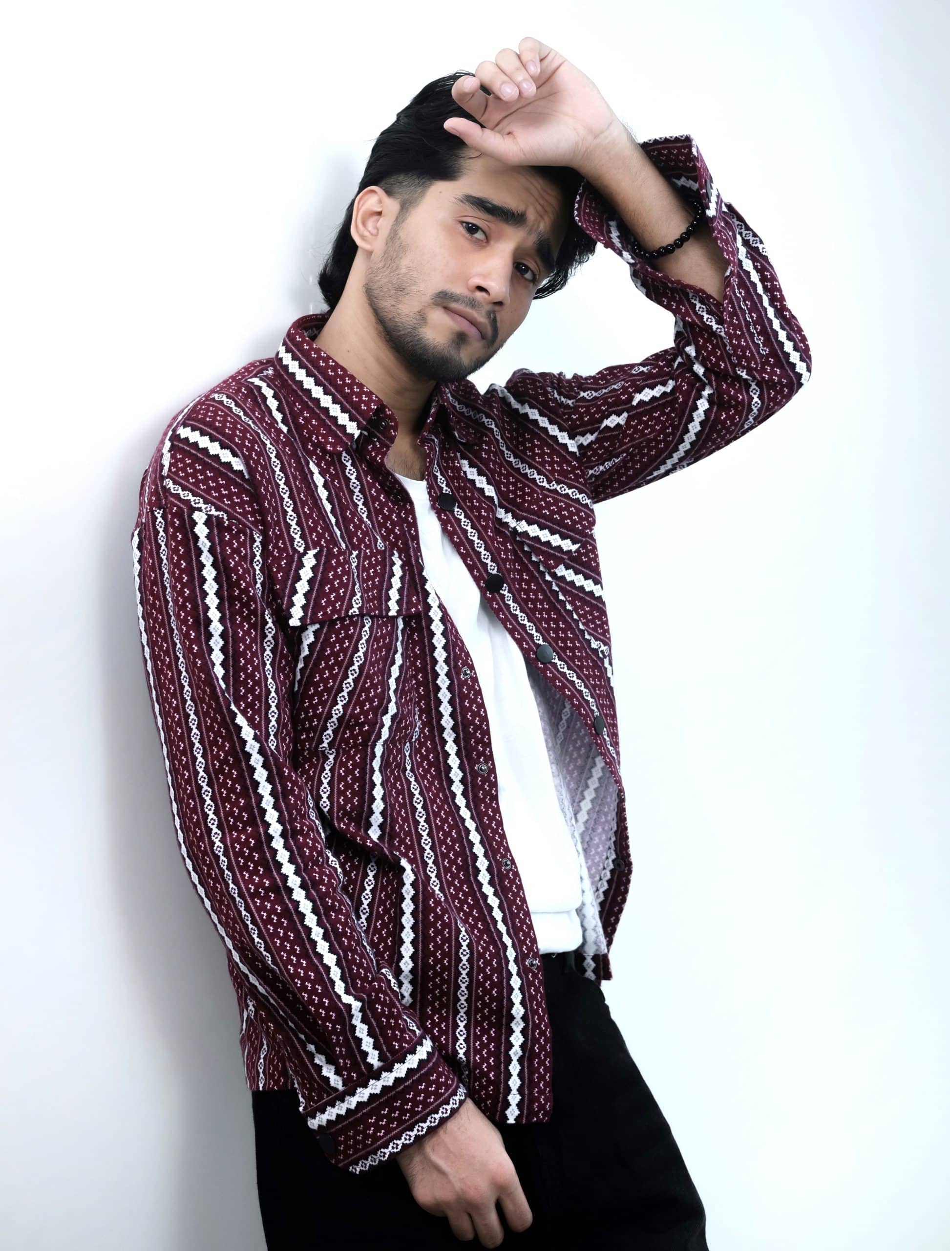 Woolen Over-Shirt(Maroon)