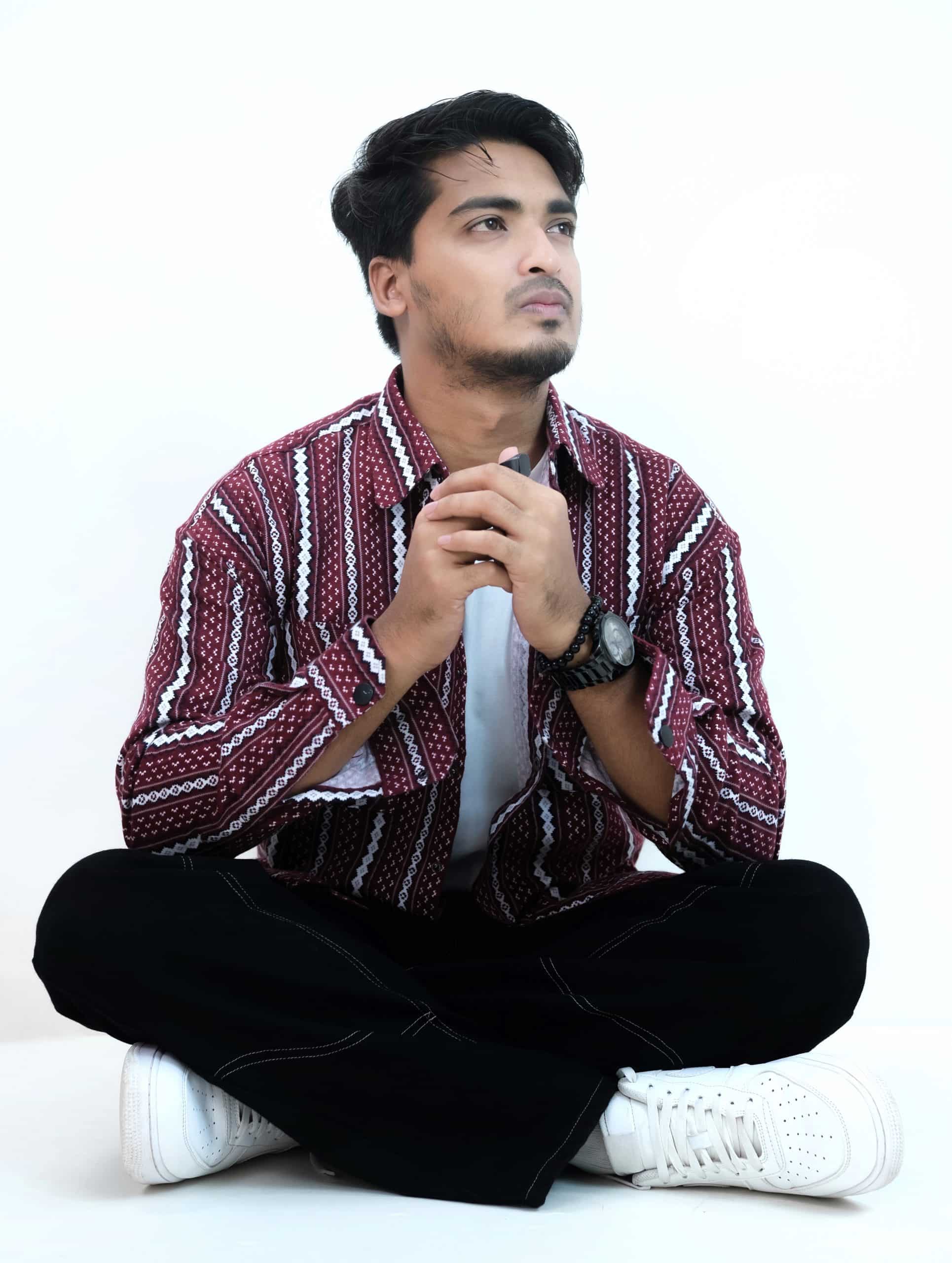 Woolen Over-Shirt(Maroon) - Image 2