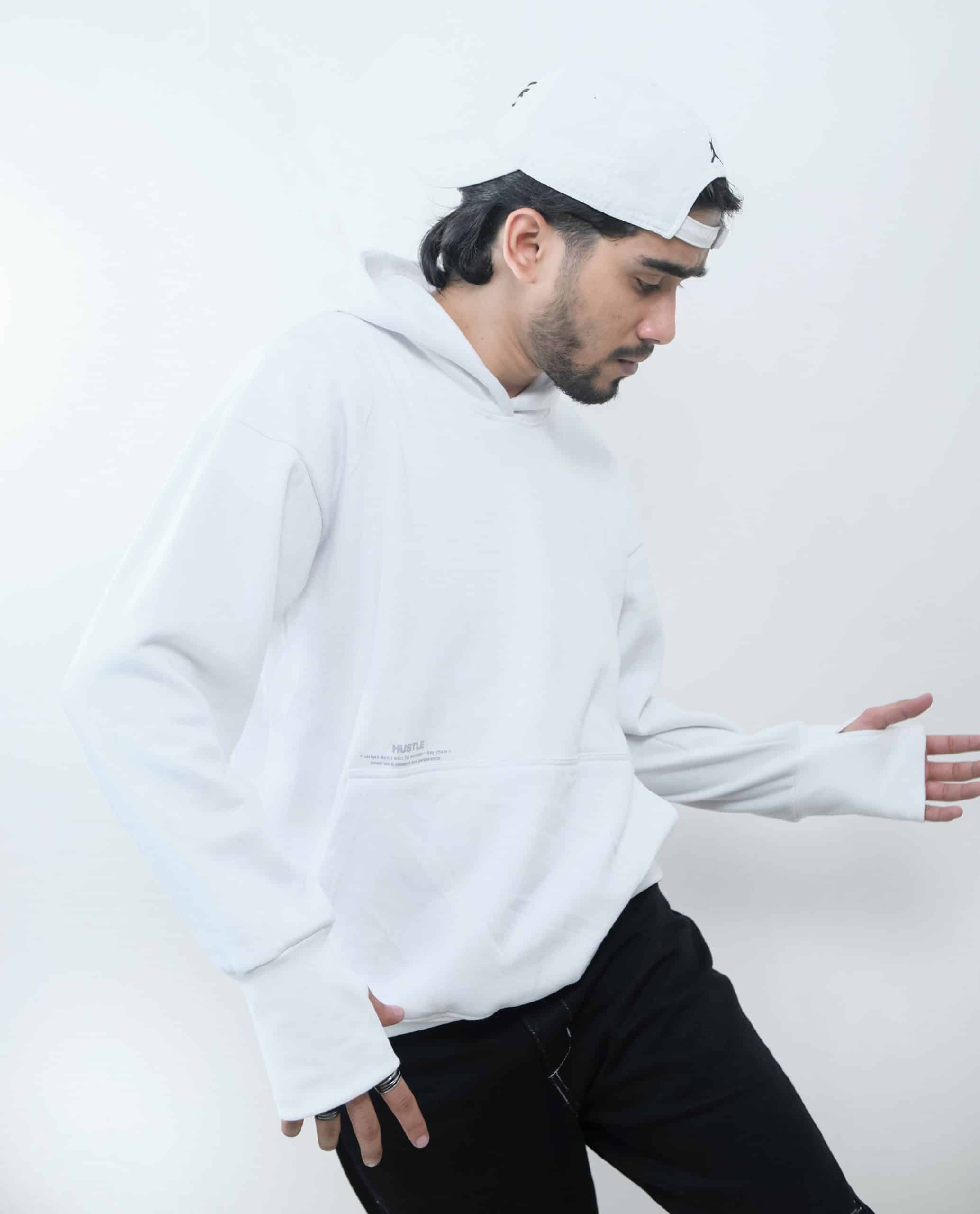 Thumbhole Hoodie(White)