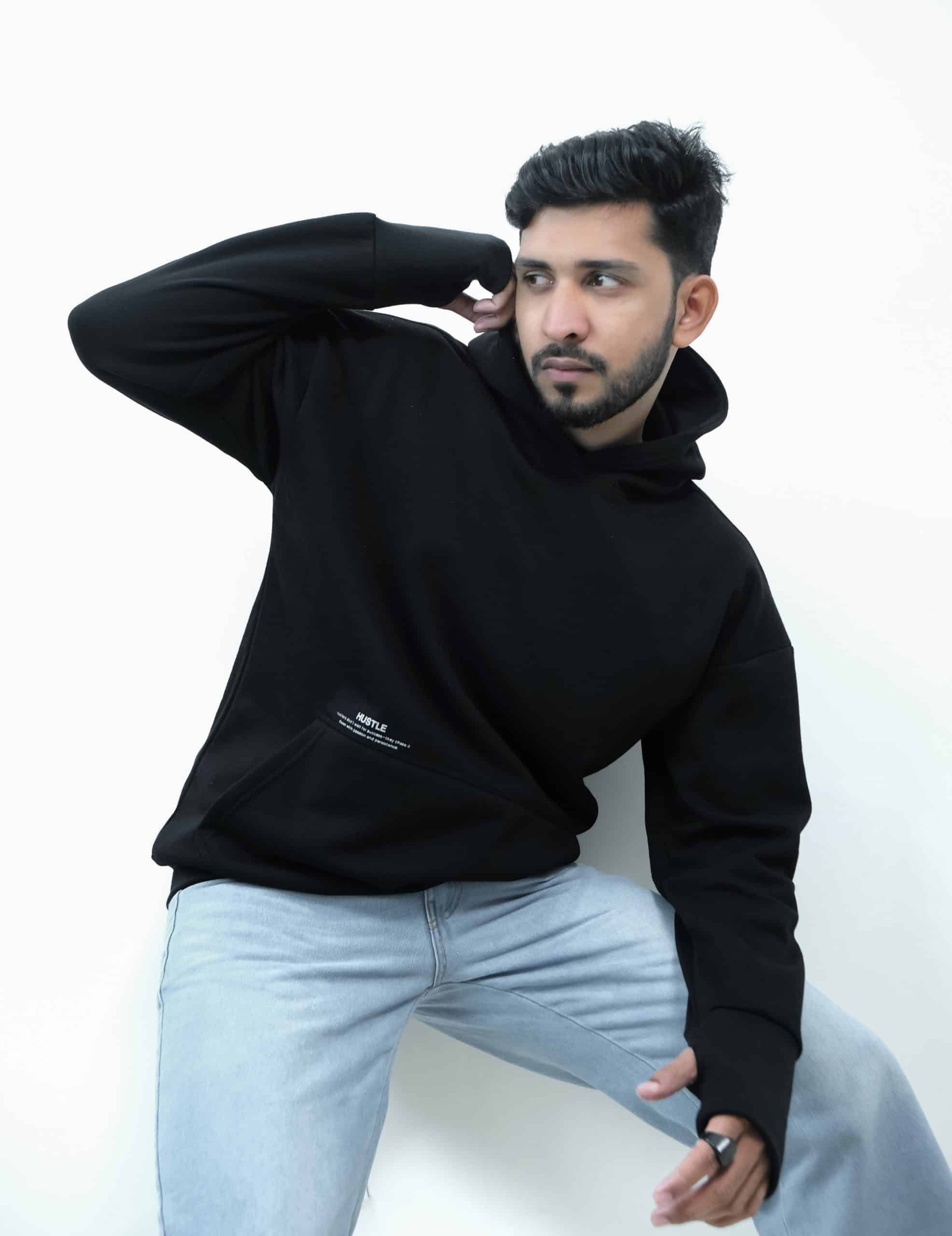 Thumbhole Hoodie(Black)