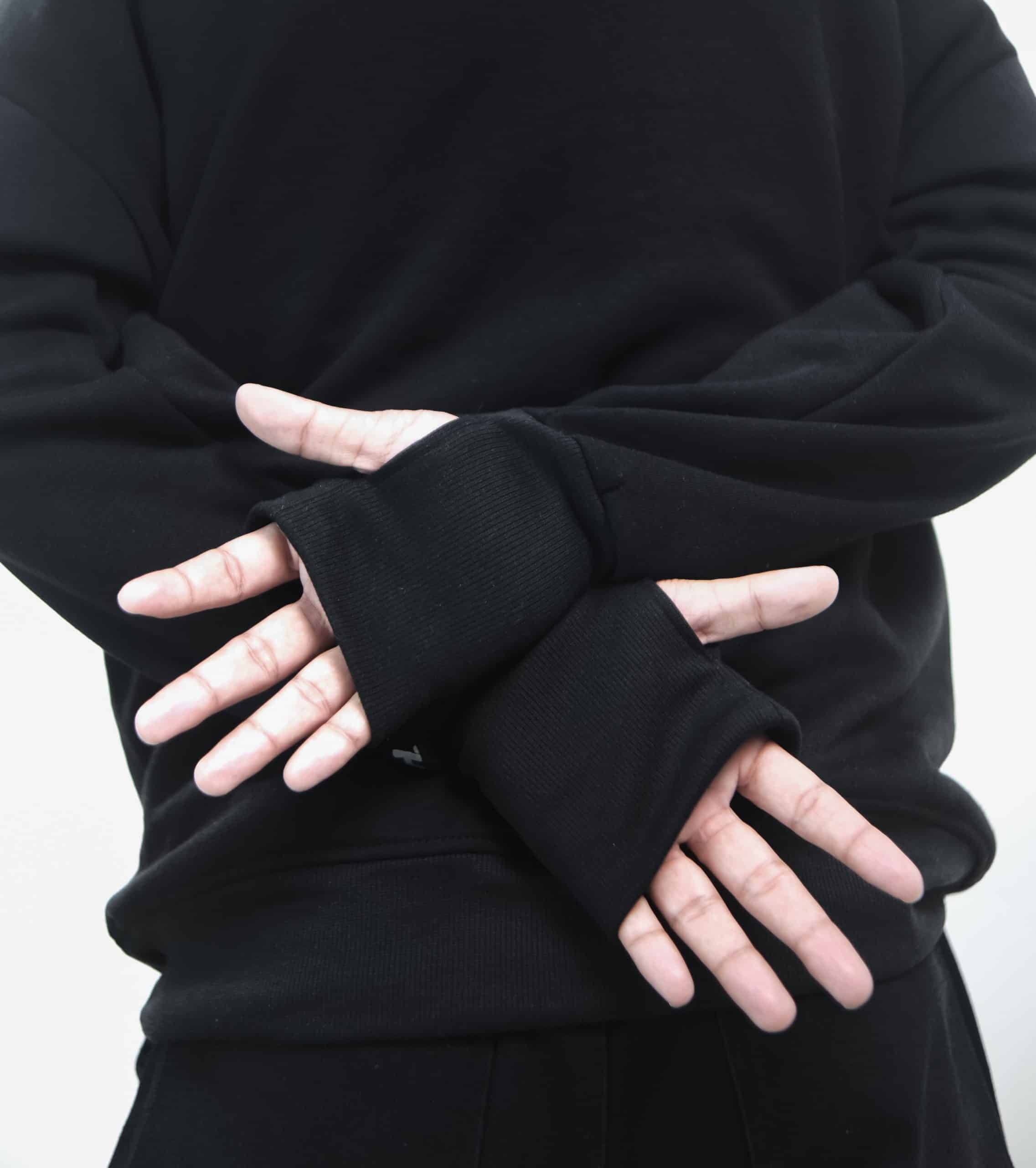 Thumbhole Hoodie(Black) - Image 8