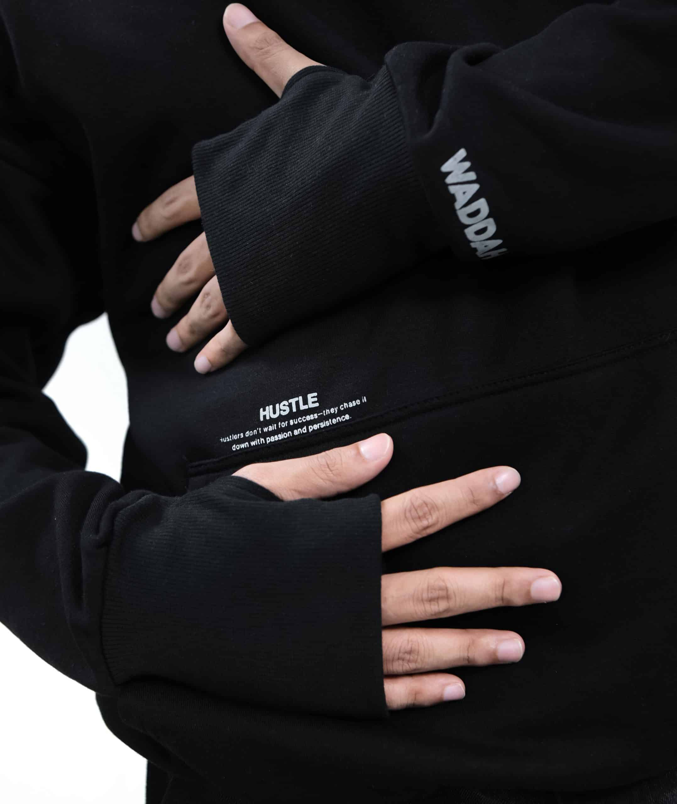 Thumbhole Hoodie(Black) - Image 6