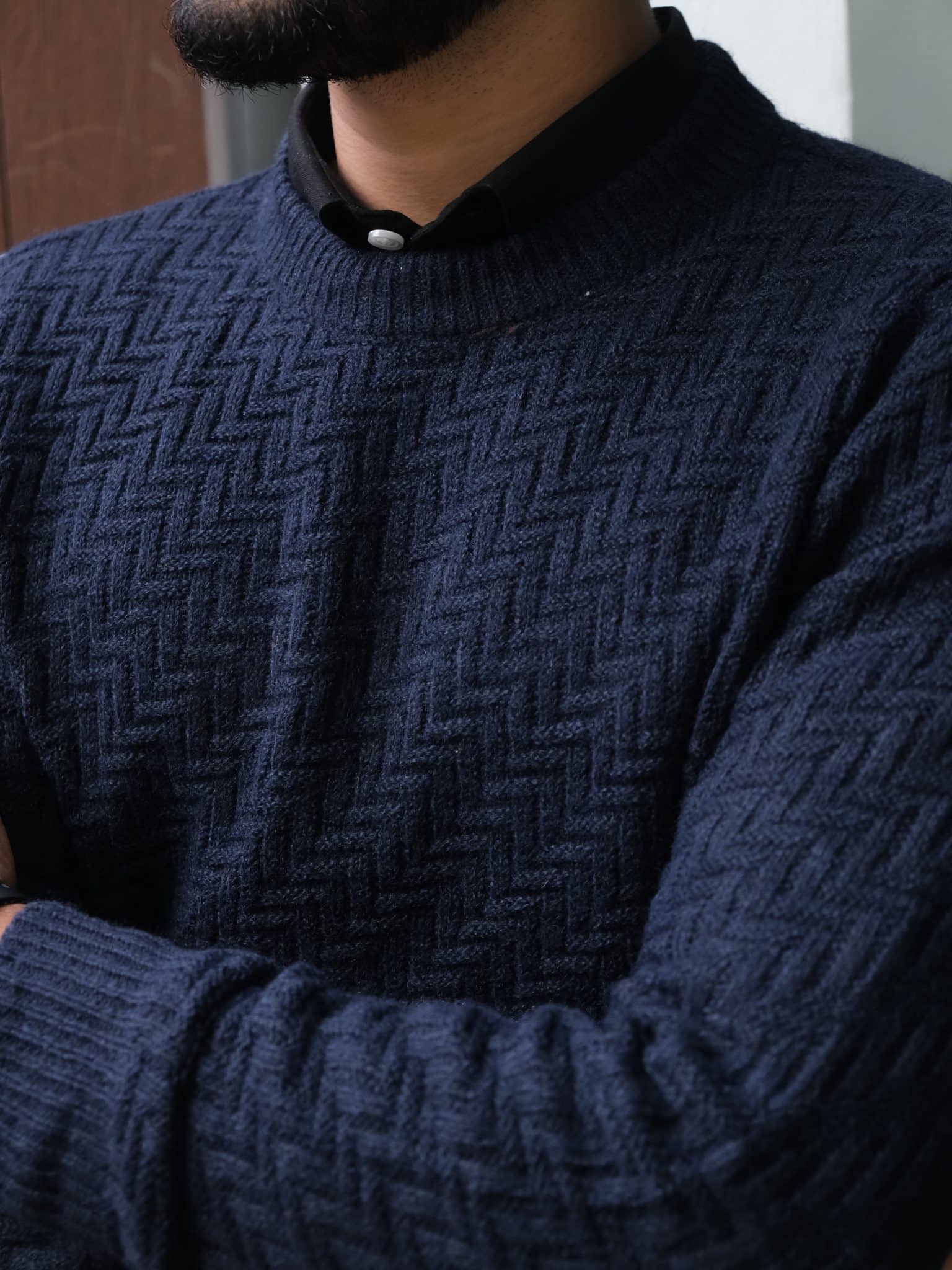 Knit Sweater (Navy) - Image 2