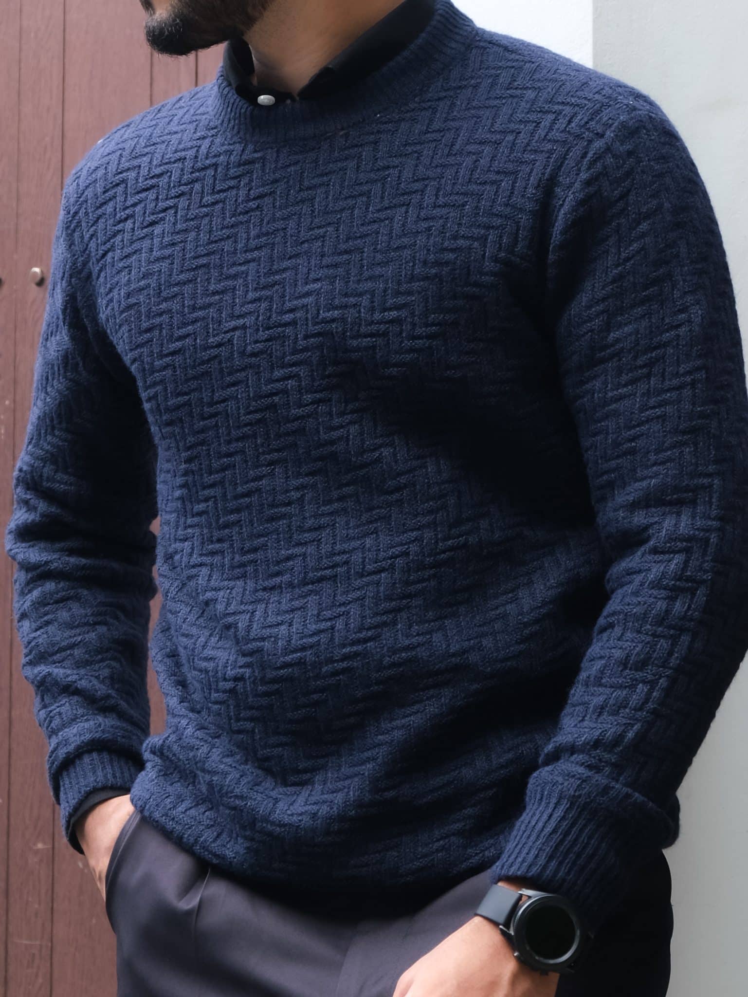 Knit Sweater (Navy) - Image 3