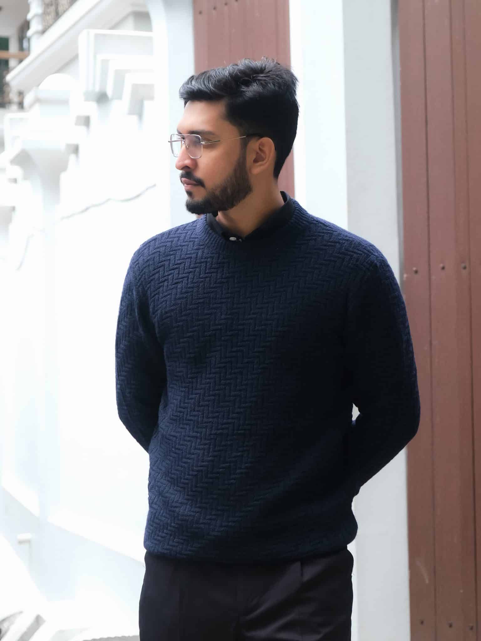 Knit Sweater (Navy) - Image 4