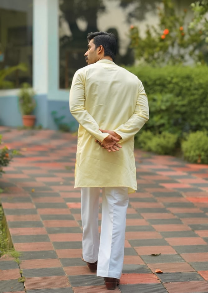 Pastel Yellow Panjabi - Image 3