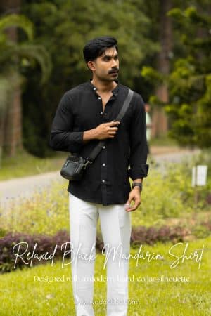 Black Mandarin Shirt