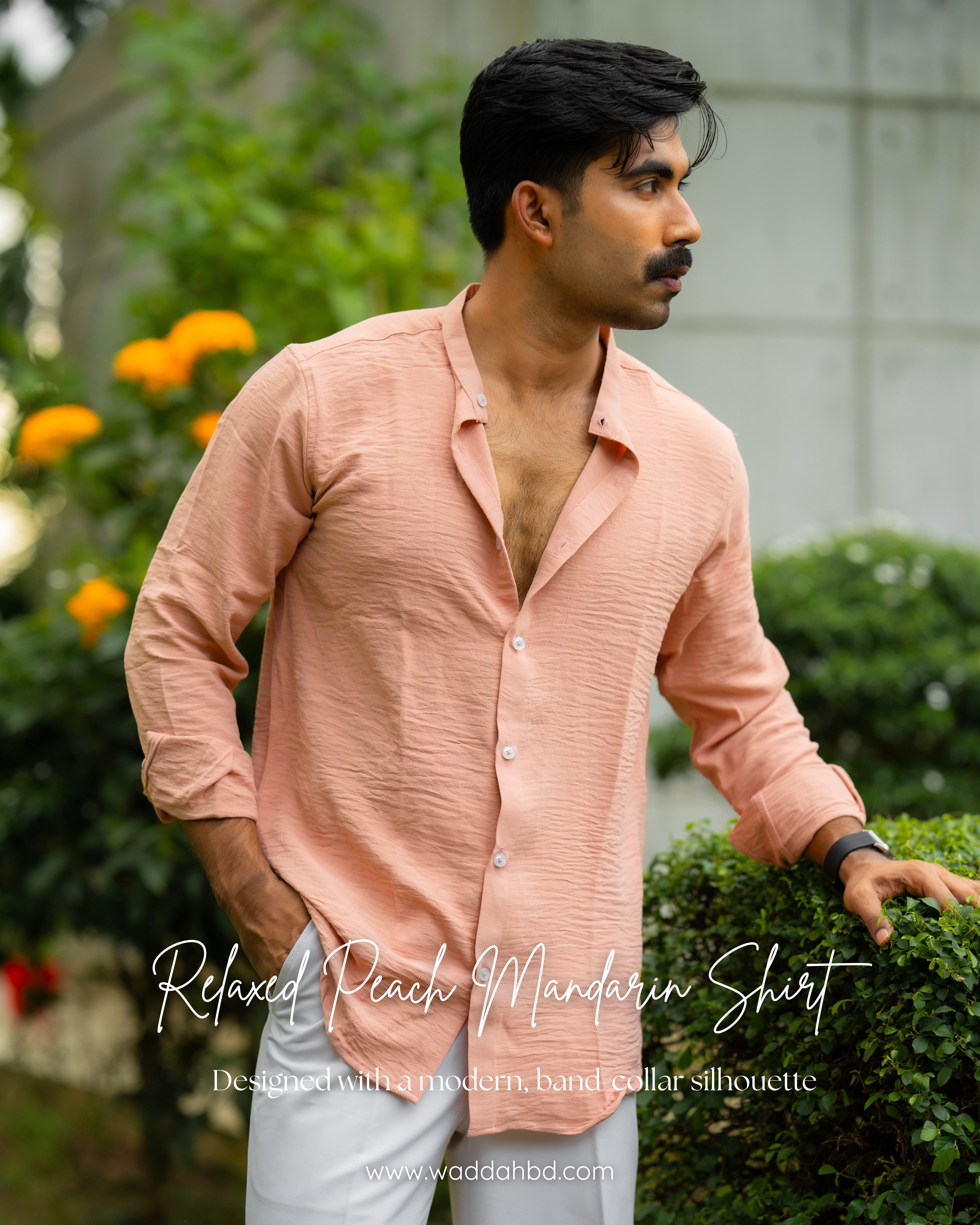 Peach Mandarin Shirt