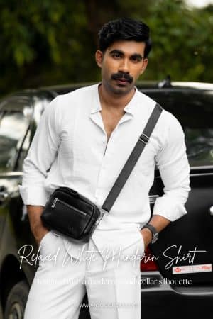 White Mandarin Shirt