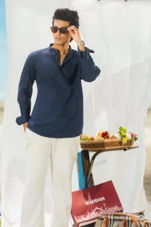 Navy Henley Katua