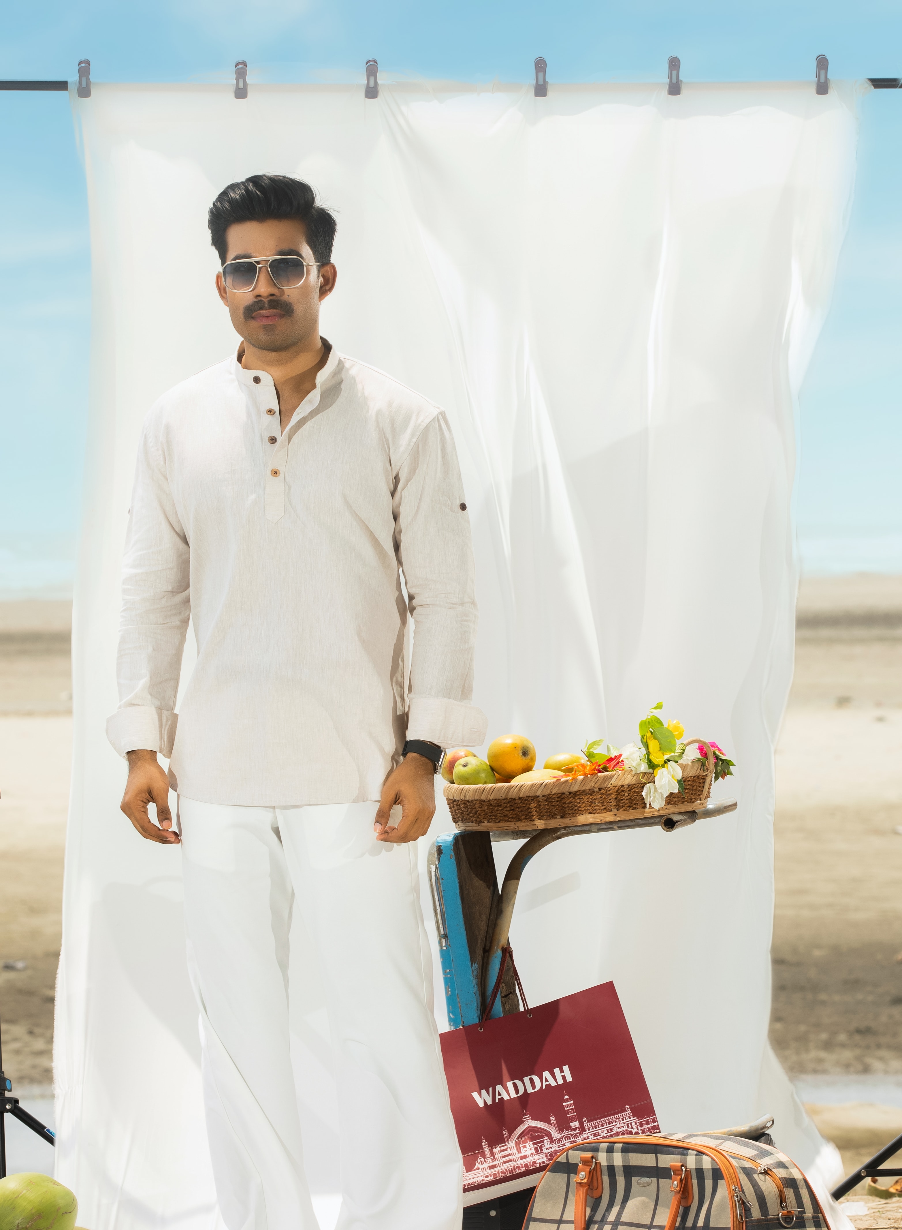 Beige Henley Katua