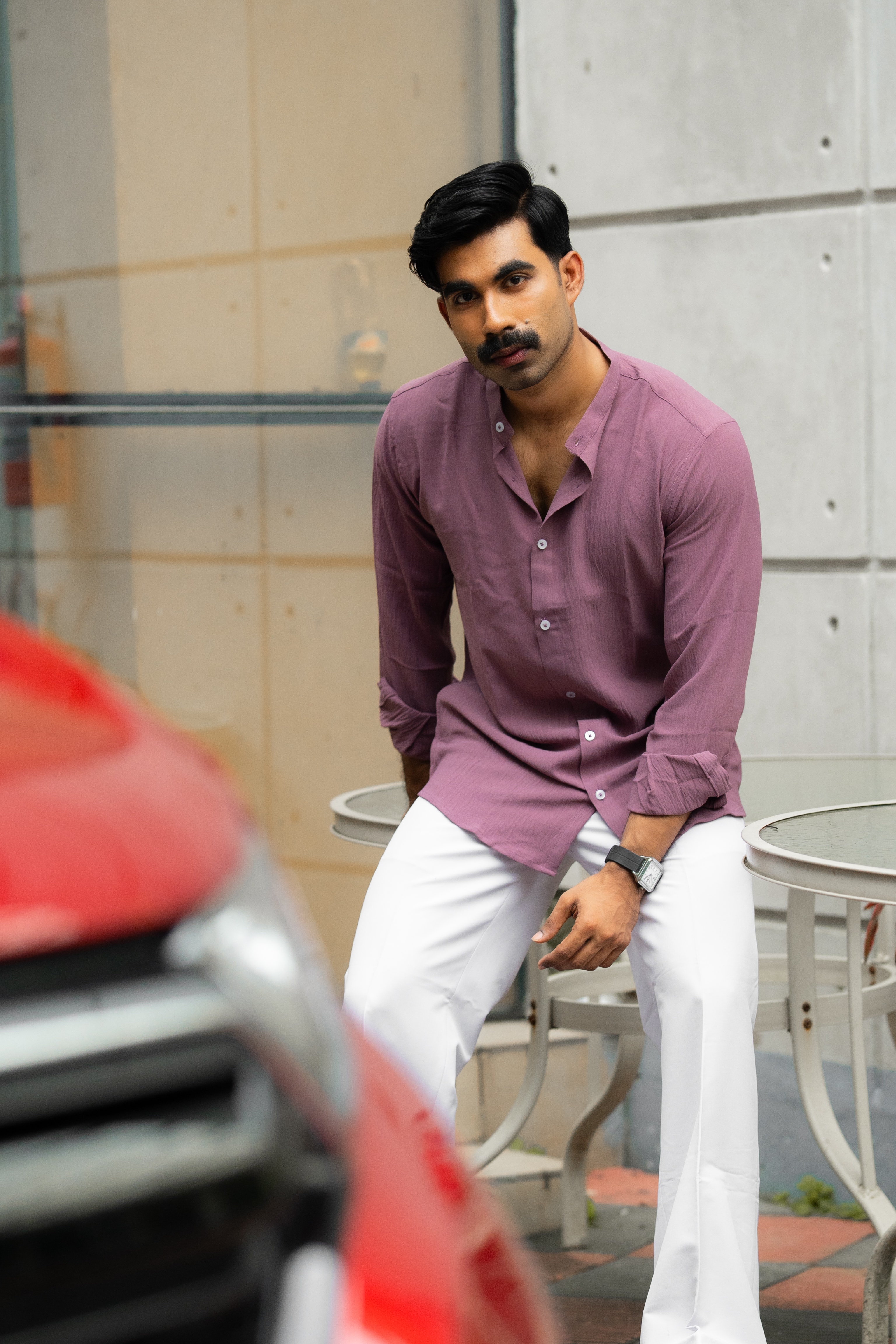 Nude Mandarin Shirt - Image 2