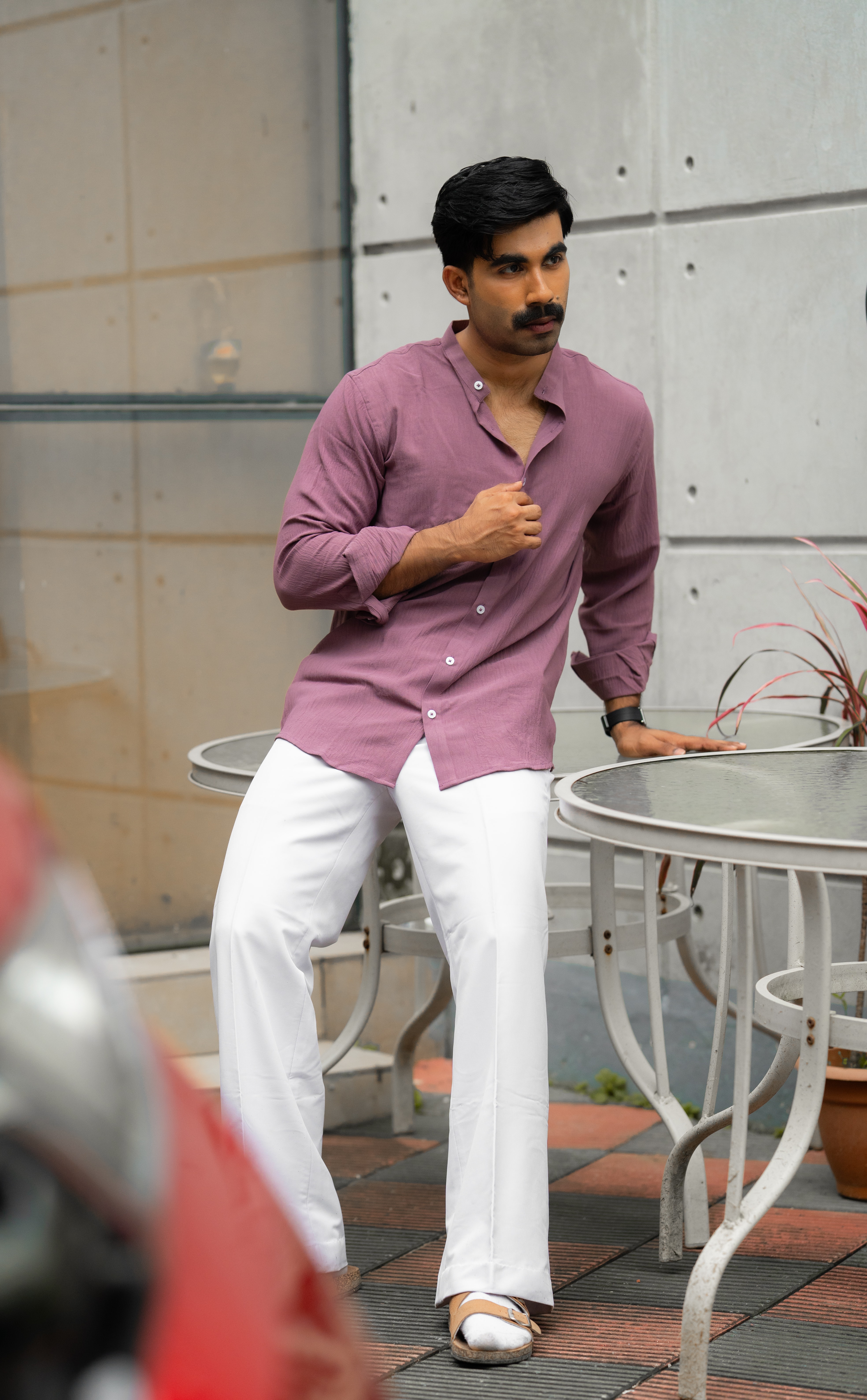 Nude Mandarin Shirt - Image 6