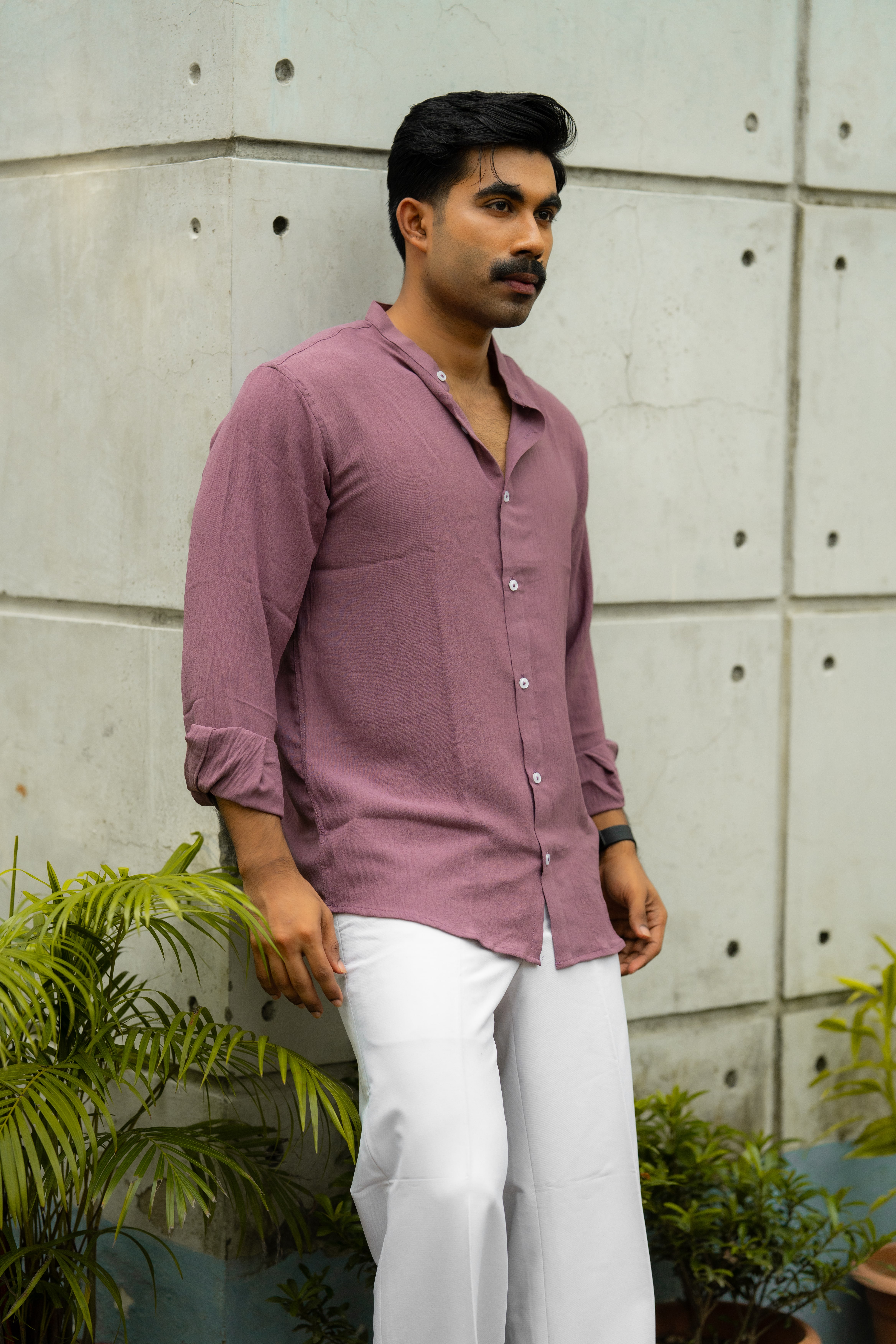 Nude Mandarin Shirt - Image 3