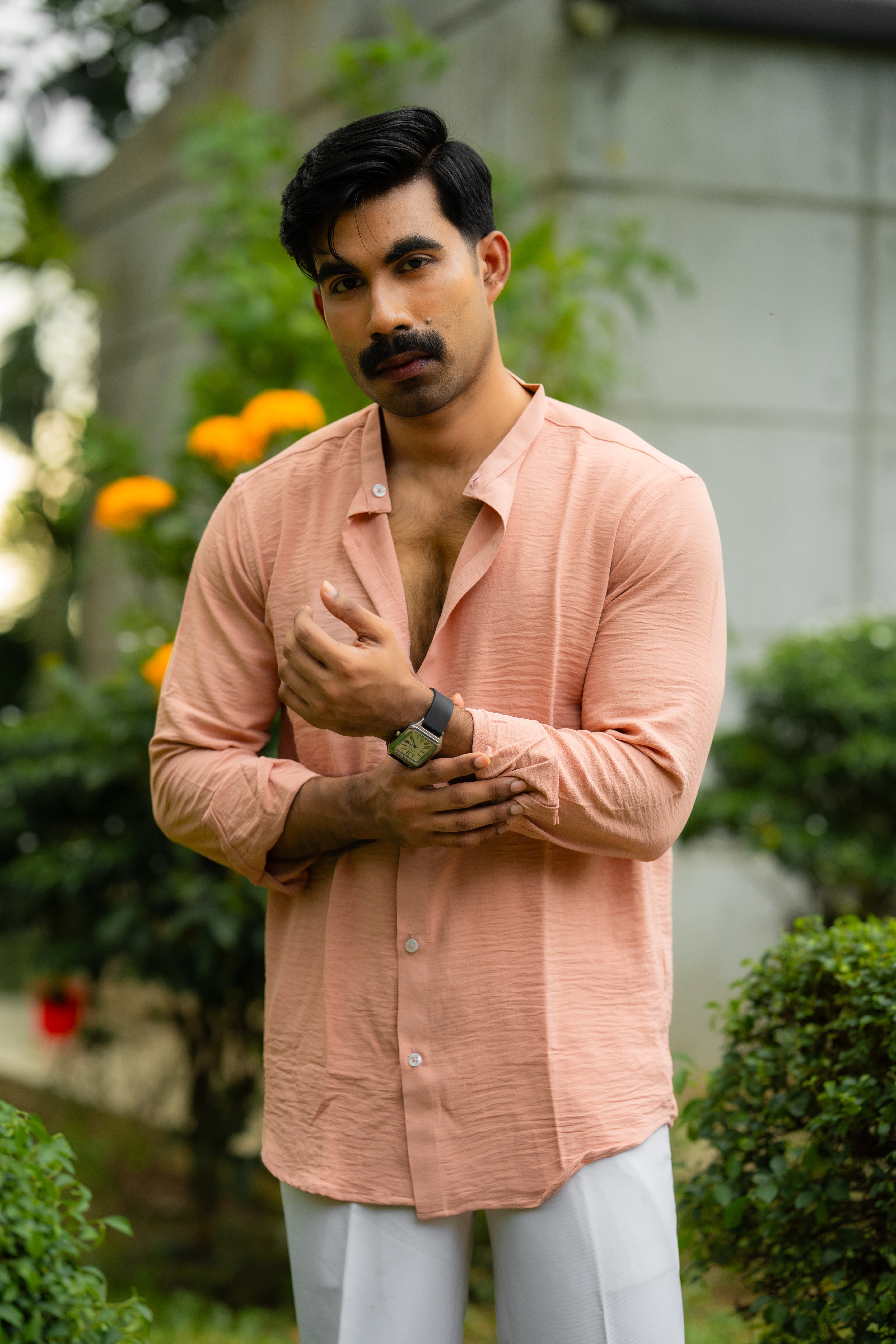 Peach Mandarin Shirt - Image 3