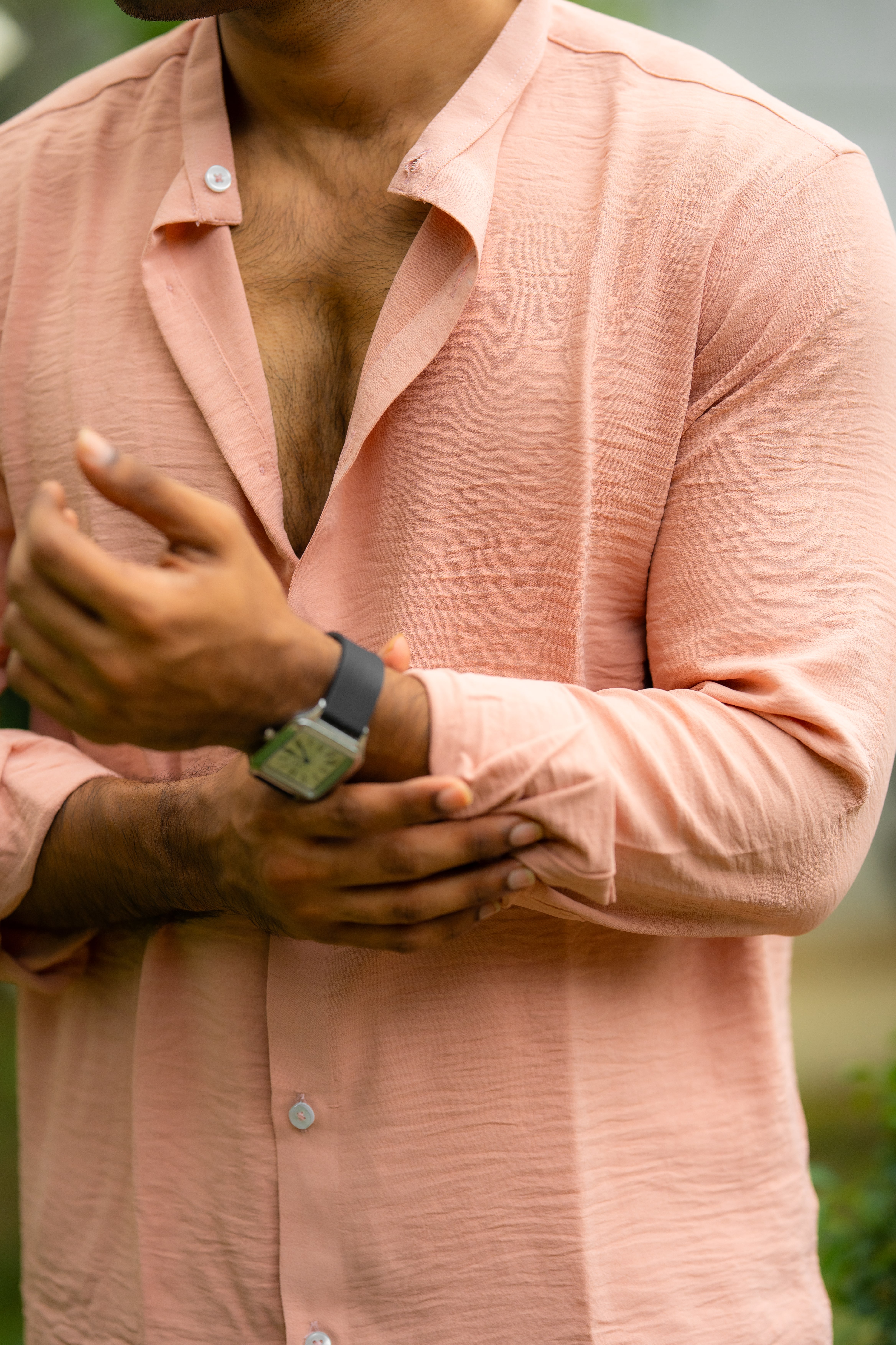 Peach Mandarin Shirt - Image 2