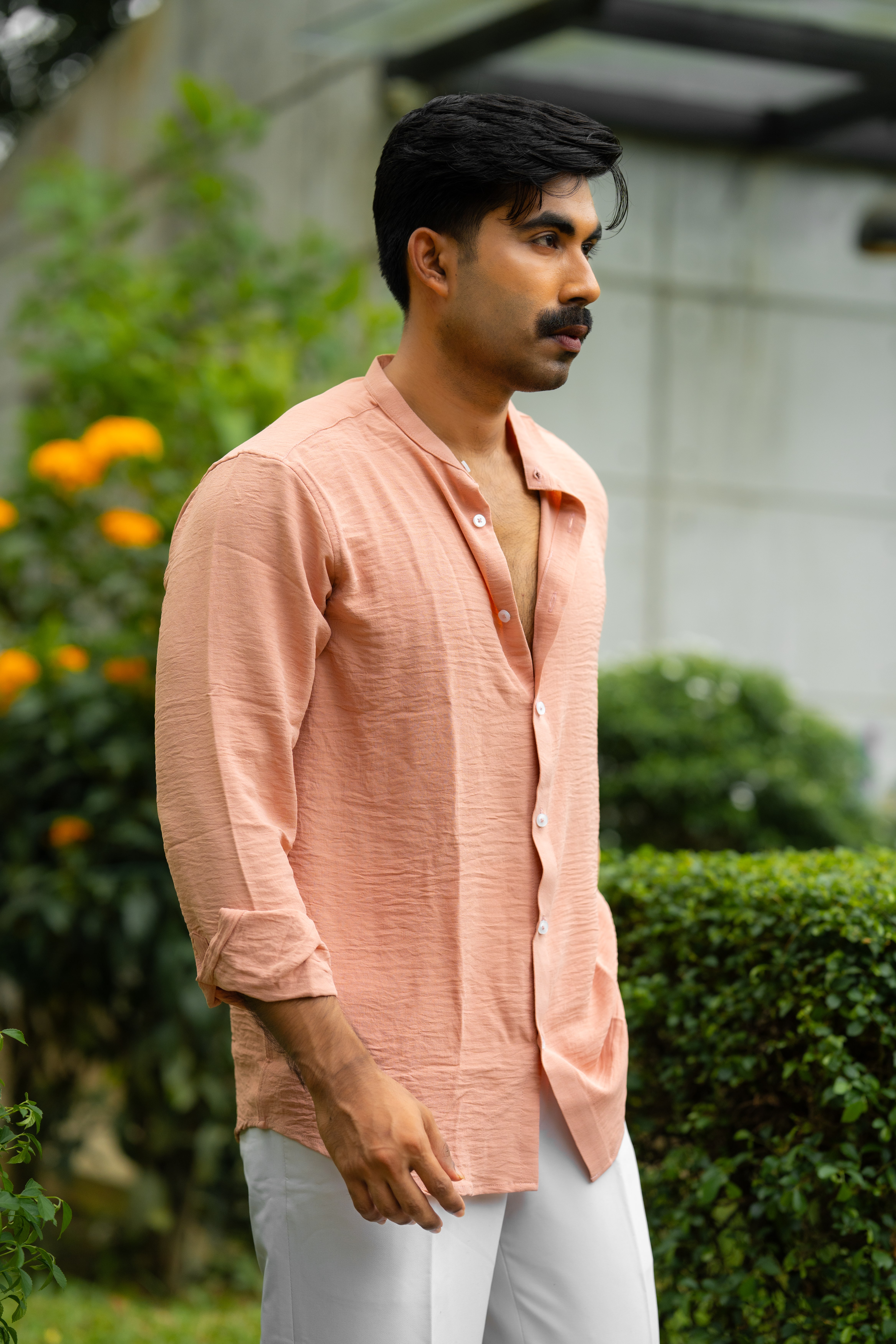 Peach Mandarin Shirt - Image 4