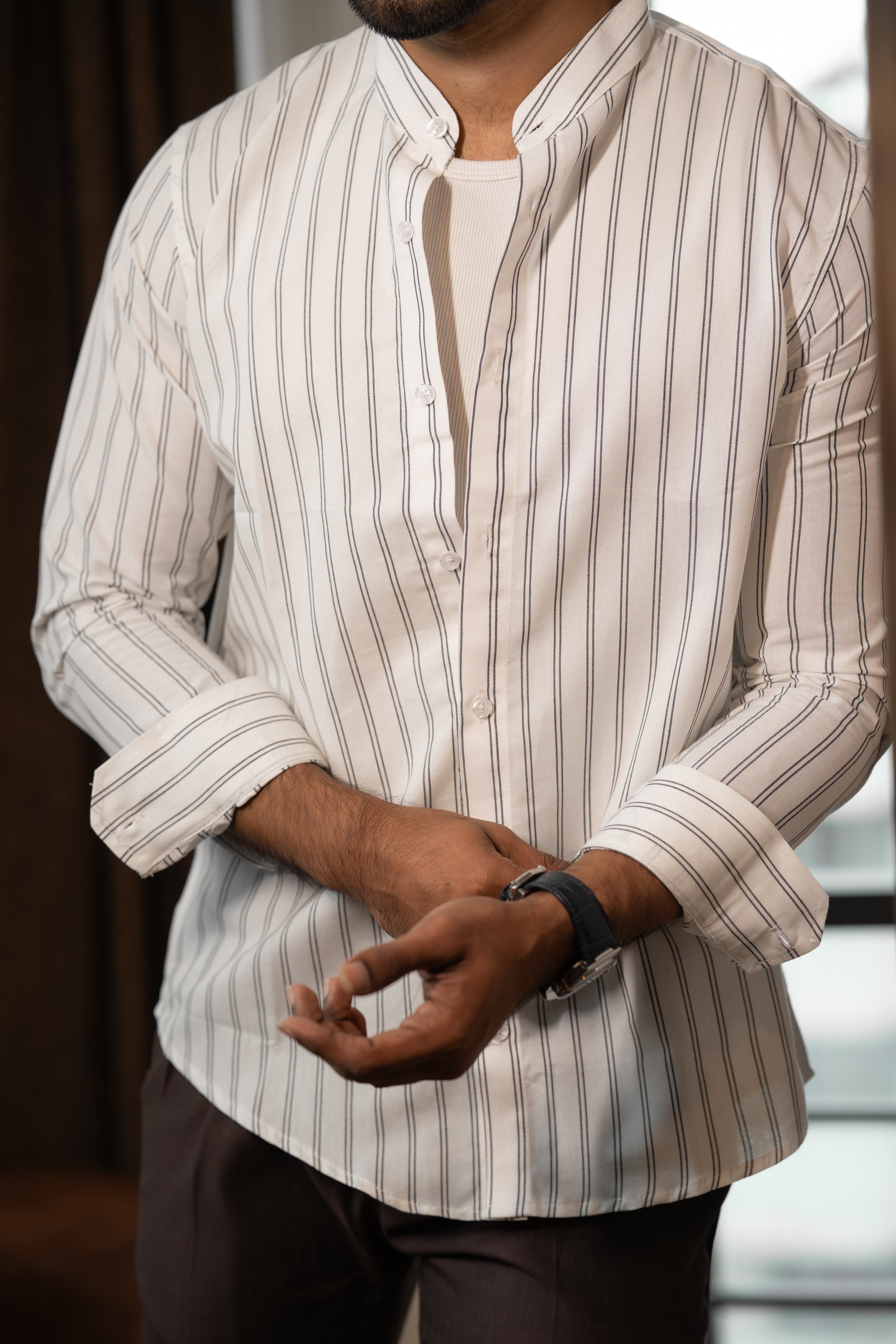 Ivory Mandarin Shirt - Image 2