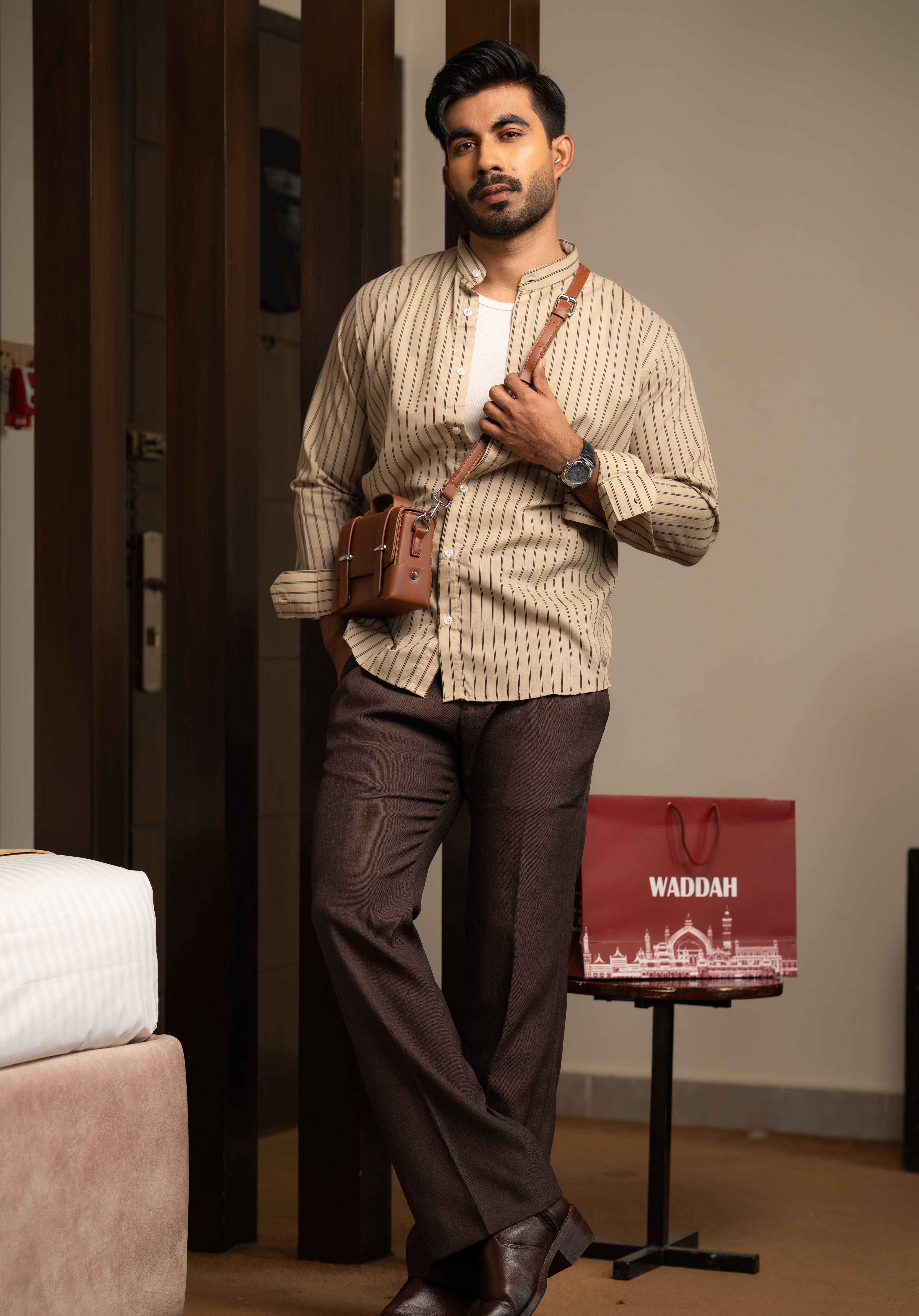 Desert Sand Mandarin Shirt - Image 5