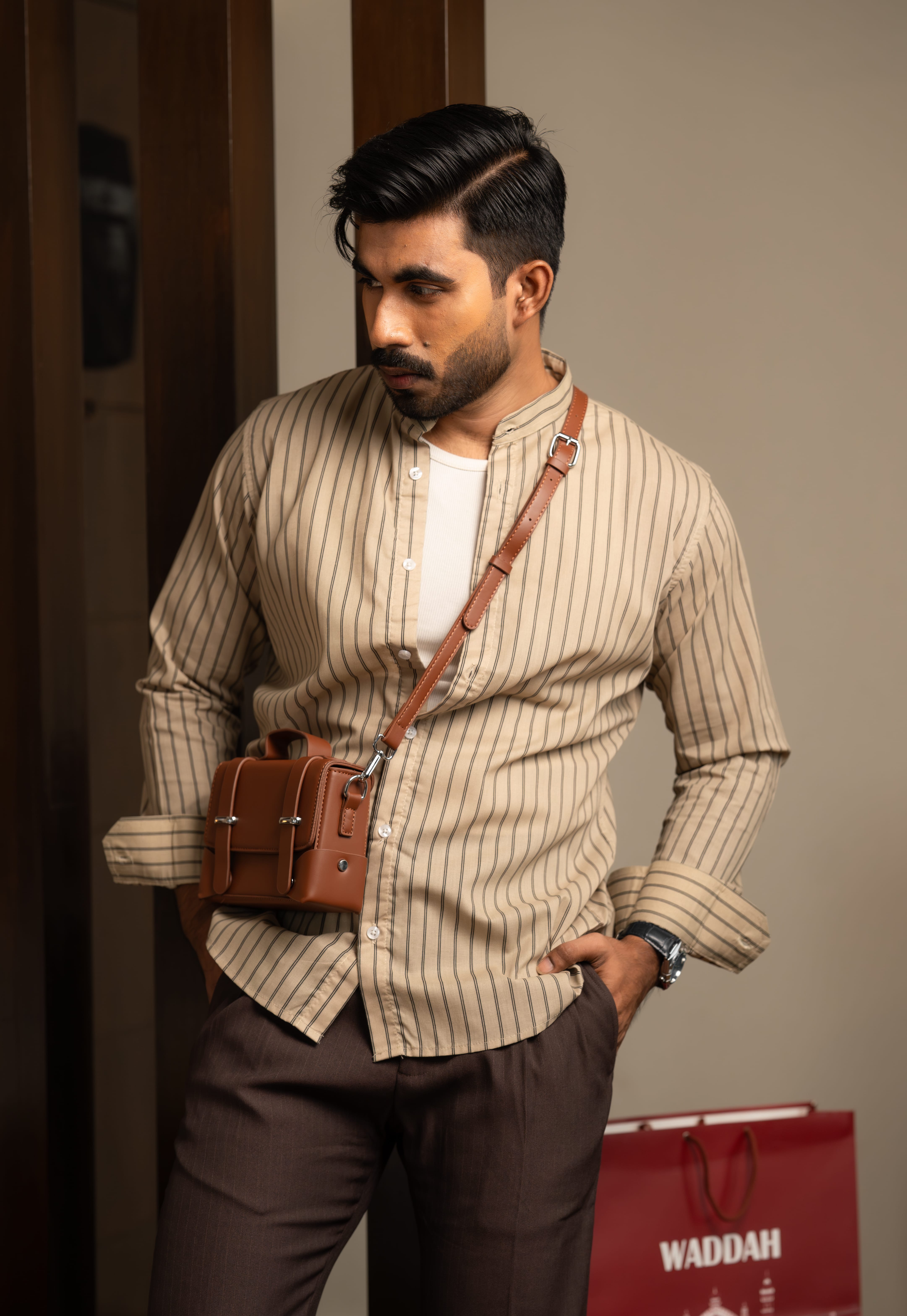 Desert Sand Mandarin Shirt - Image 2